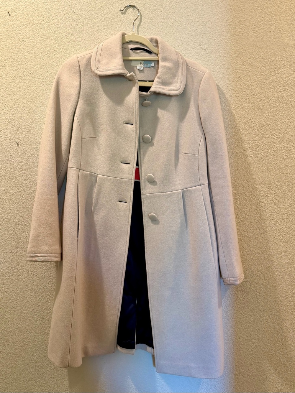 Boden Tan Fit & Flare Pea Coat – Size 6